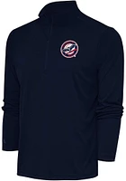 Antigua Louisville Bats Mens Navy Blue Tribute Long Sleeve Qtr Zip Pullover