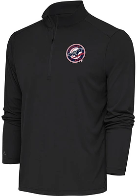 Antigua Louisville Bats Mens Grey Tribute Long Sleeve Qtr Zip Pullover