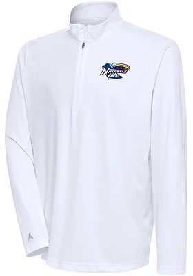 Antigua  Mens White Tribute Long Sleeve Qtr Zip Pullover