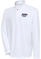 Antigua  Mens White Tribute Long Sleeve Qtr Zip Pullover