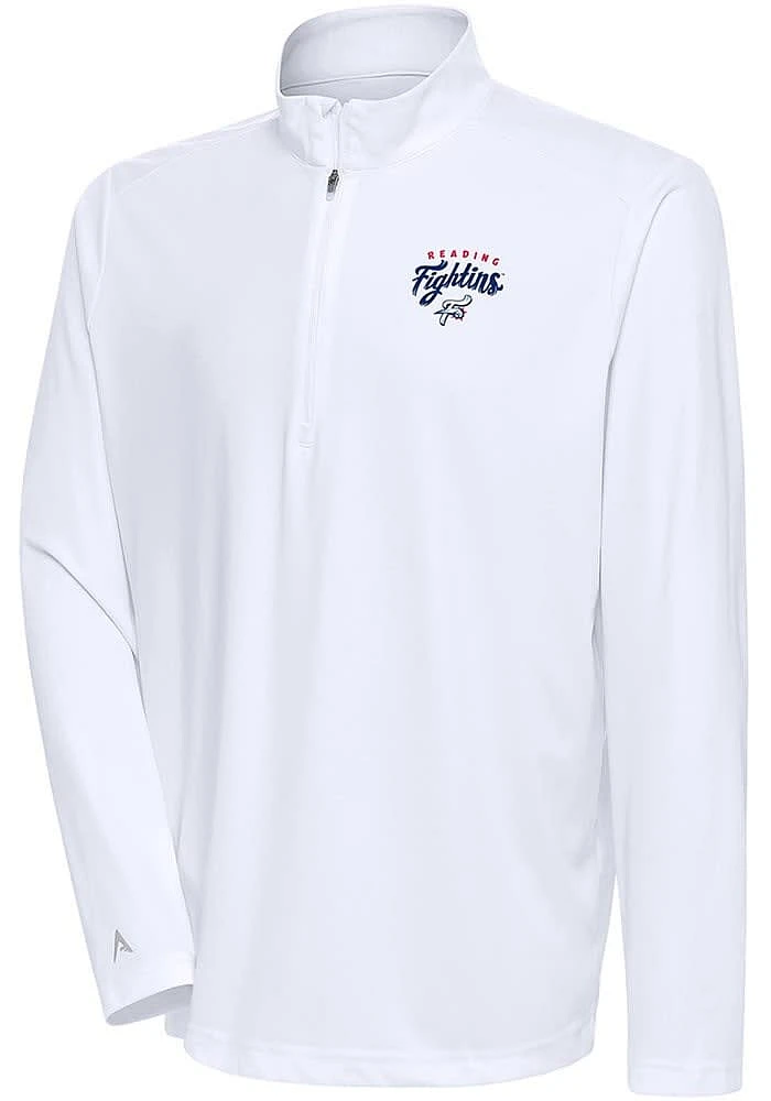 Antigua Reading Fightin Phils Mens Tribute Long Sleeve Qtr Zip Pullover