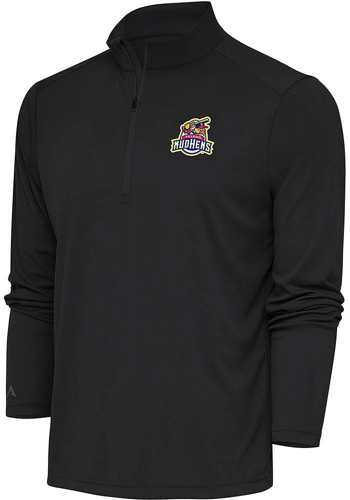 Antigua Toledo Mud Hens Mens Grey Tribute Long Sleeve Qtr Zip Pullover