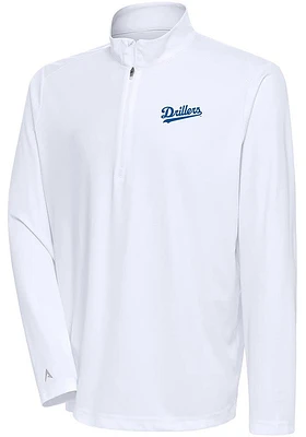 Antigua Tulsa Drillers Mens Tribute Long Sleeve Qtr Zip Pullover