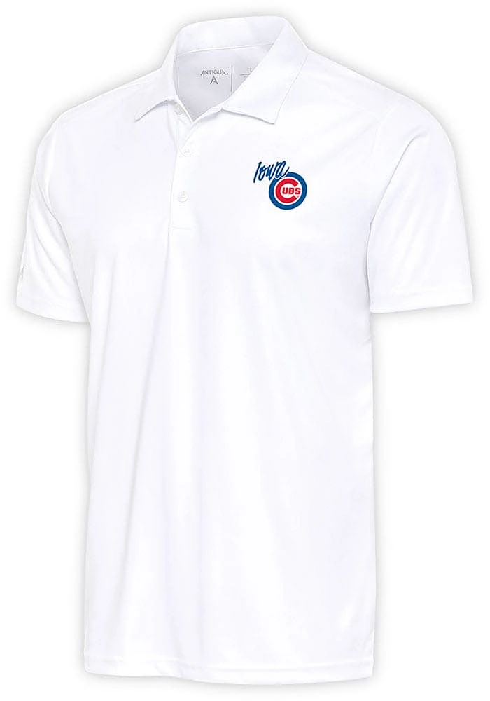 Antigua Iowa Cubs White Tribute Big and Tall Polo