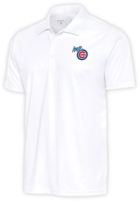 Antigua Iowa Cubs White Tribute Big and Tall Polo