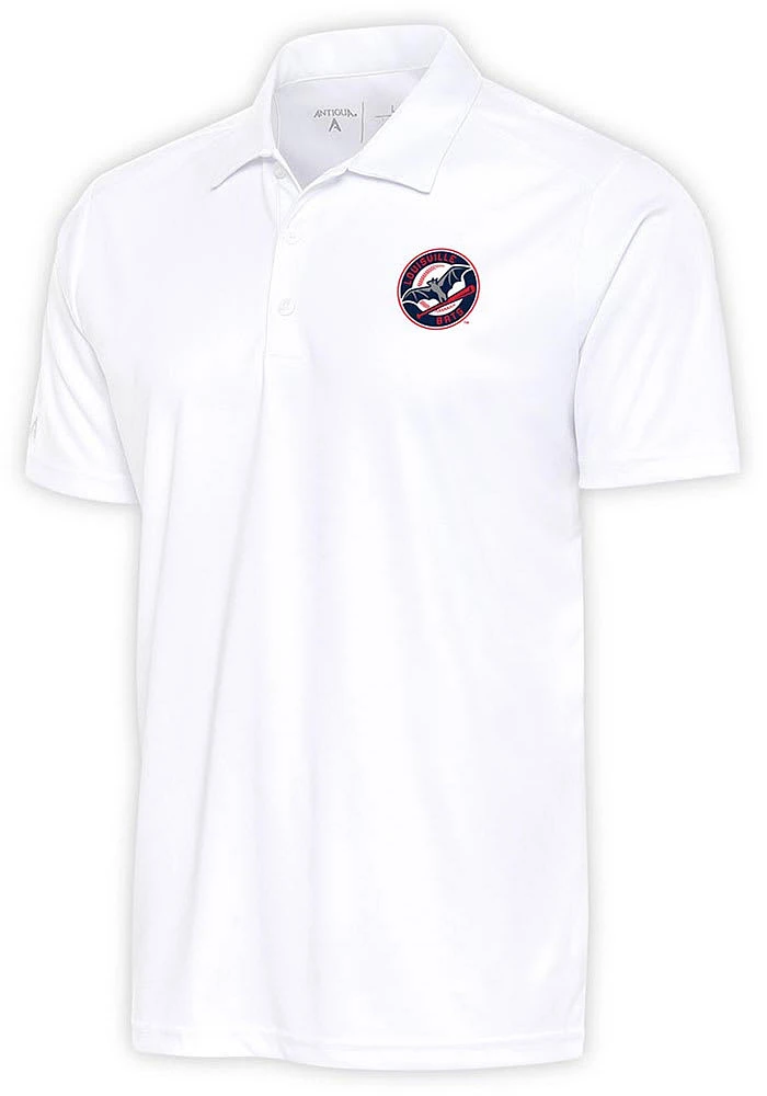 Antigua Louisville Bats White Tribute Big and Tall Polo