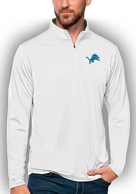 Antigua Detroit Lions Mens Tribute Long Sleeve Qtr Zip Pullover
