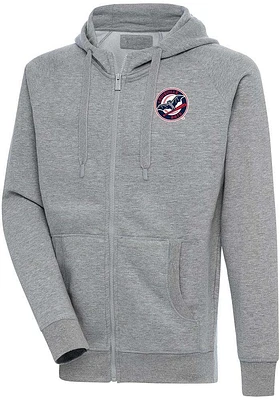 Antigua Louisville Bats Mens Grey Victory Long Sleeve Full Zip Jacket