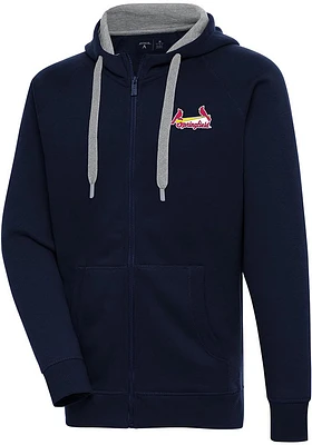 Antigua Springfield Cardinals Mens Navy Blue Victory Long Sleeve Full Zip Jacket
