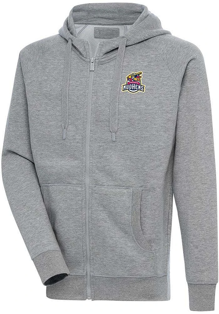 Antigua Toledo Mud Hens Mens Grey Victory Long Sleeve Full Zip Jacket