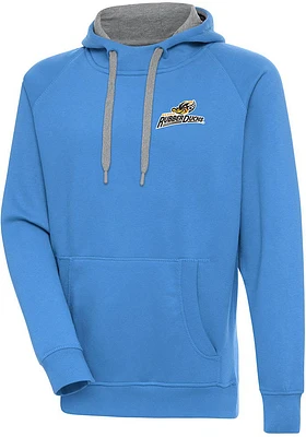 Antigua Akron RubberDucks Mens Light Blue Victory Long Sleeve Hoodie