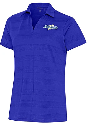Antigua Omaha Storm Chasers Womens Blue Compass Short Sleeve Polo Shirt