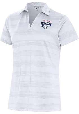 Antigua Reading Fightin Phils Womens White Compass Short Sleeve Polo Shirt
