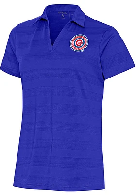 Antigua South Bend Cubs Womens Compass Short Sleeve Polo Shirt