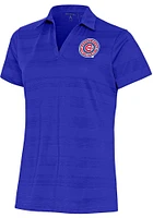 Antigua South Bend Cubs Womens Blue Compass Short Sleeve Polo Shirt