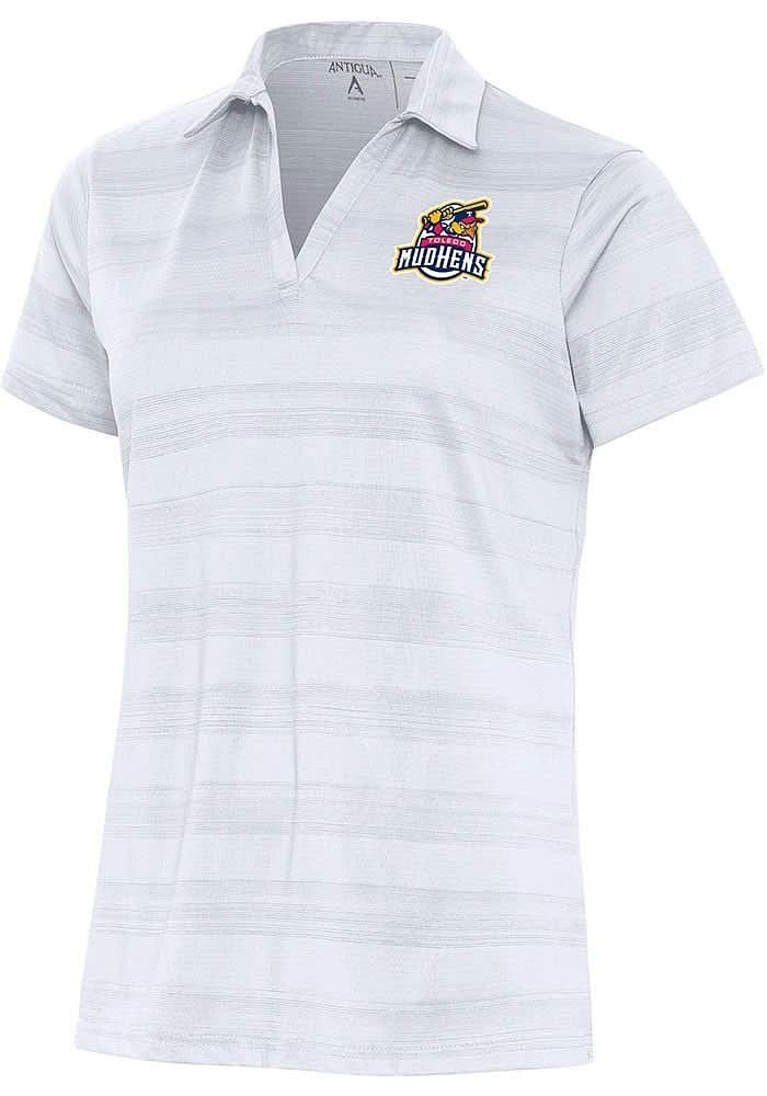 Antigua Toledo Mud Hens Womens White Compass Short Sleeve Polo Shirt