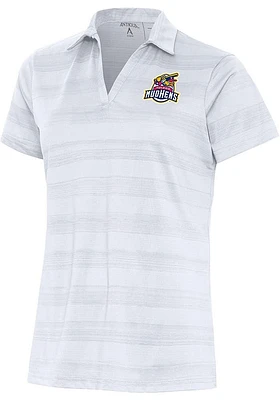 Antigua Toledo Mud Hens Womens White Compass Short Sleeve Polo Shirt
