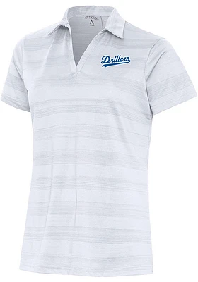 Antigua Tulsa Drillers Womens Compass Short Sleeve Polo Shirt