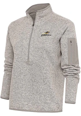 Antigua Akron RubberDucks Womens Oatmeal Fortune Qtr Zip