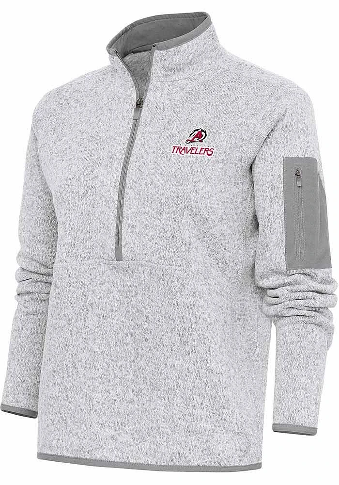 Antigua Arkansas Travelers Womens Grey Fortune Qtr Zip