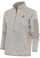 Antigua Arkansas Travelers Womens Oatmeal Fortune Qtr Zip