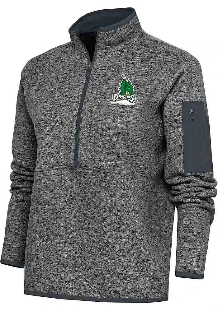 Antigua Dayton Dragons Womens Grey Fortune Qtr Zip