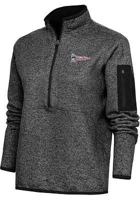 Antigua Frisco Rough Riders Womens Black Fortune Qtr Zip