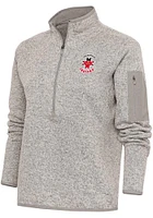Antigua Indianapolis Indians Womens Oatmeal Fortune Qtr Zip