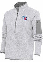 Antigua Iowa Cubs Womens Grey Fortune Qtr Zip