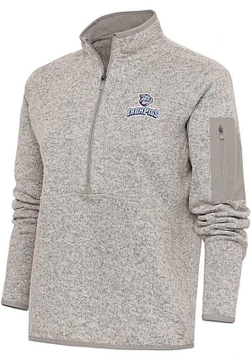 Antigua Lehigh Valley Ironpigs Womens Oatmeal Fortune Qtr Zip