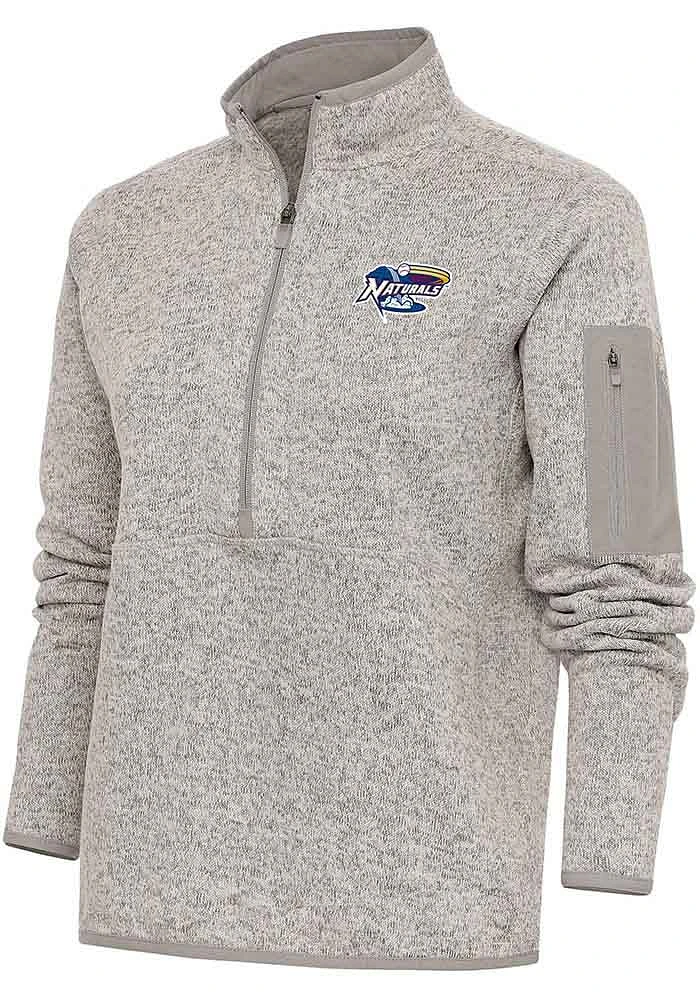 Antigua Womens Oatmeal Fortune Qtr Zip