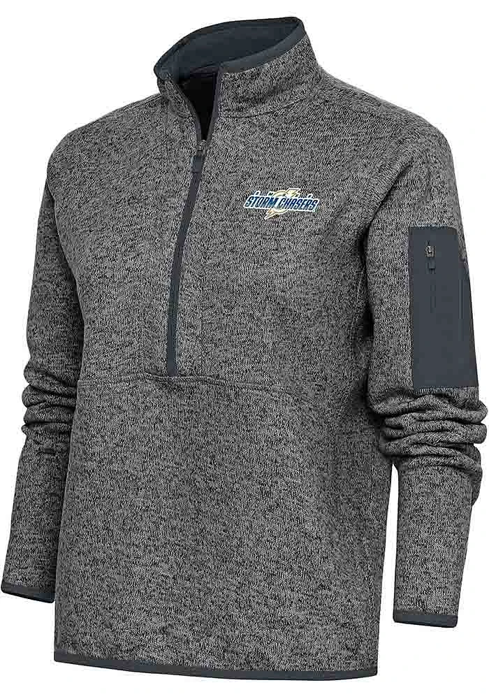 Antigua Omaha Storm Chasers Womens Grey Fortune Qtr Zip