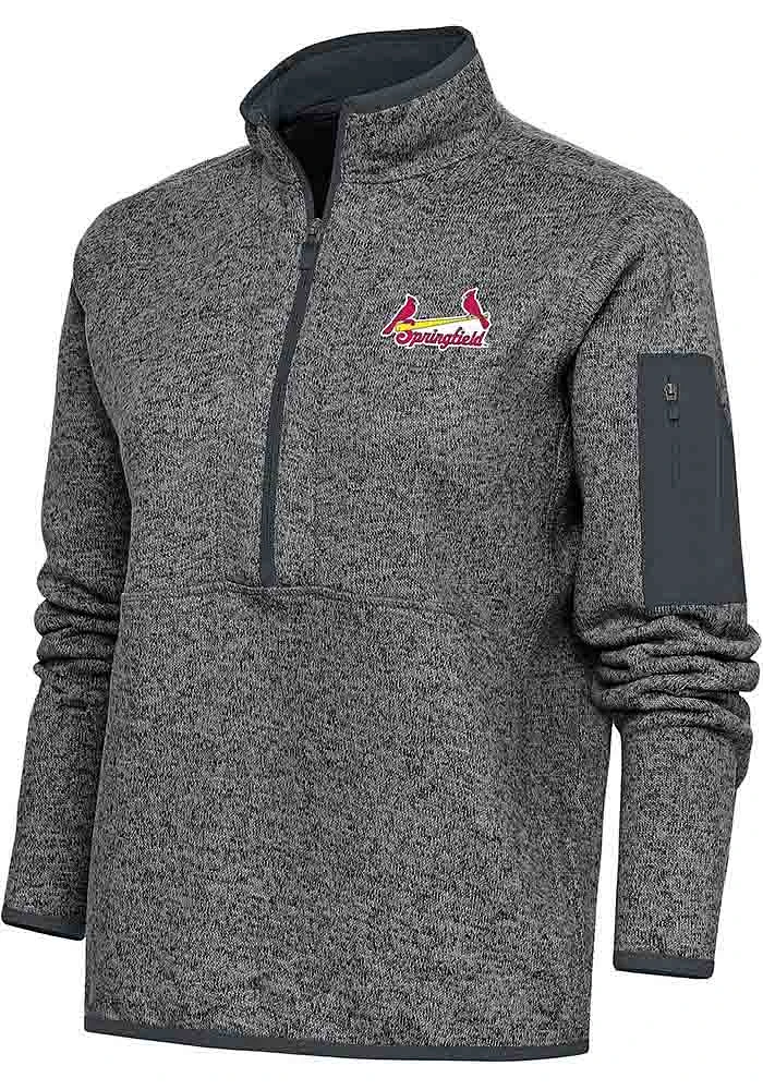 Antigua Springfield Cardinals Womens Grey Fortune Qtr Zip
