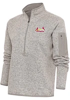 Antigua Springfield Cardinals Womens Oatmeal Fortune Qtr Zip