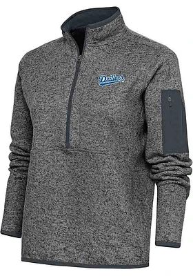 Antigua Tulsa Drillers Womens Grey Fortune Qtr Zip
