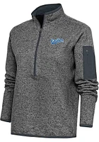 Antigua Tulsa Drillers Womens Grey Fortune Qtr Zip