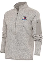 Antigua Wichita Wind Surge Womens Oatmeal Fortune Qtr Zip