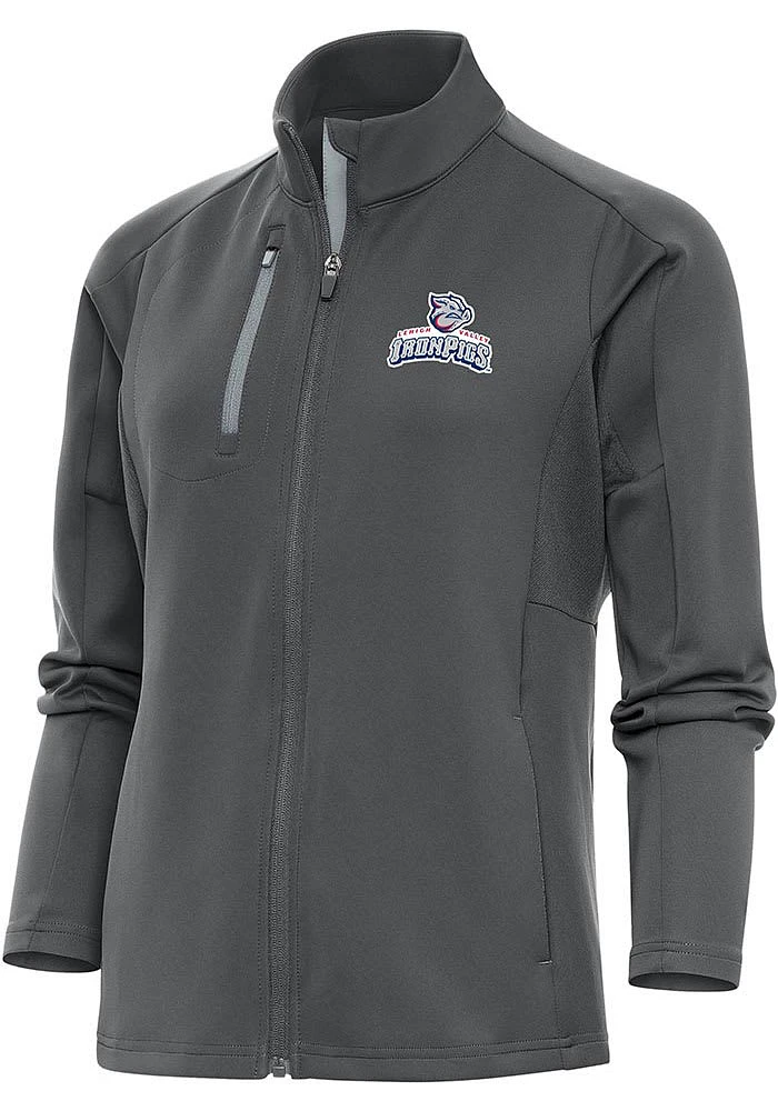 Antigua Lehigh Valley Ironpigs Womens Grey Generation Light Weight Jacket