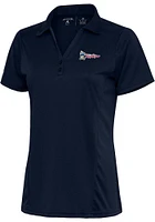 Antigua Frisco Rough Riders Womens Navy Blue Tribute Short Sleeve Polo Shirt