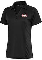 Antigua Springfield Cardinals Womens Grey Tribute Short Sleeve Polo Shirt
