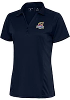 Antigua Toledo Mud Hens Womens Navy Blue Tribute Short Sleeve Polo Shirt
