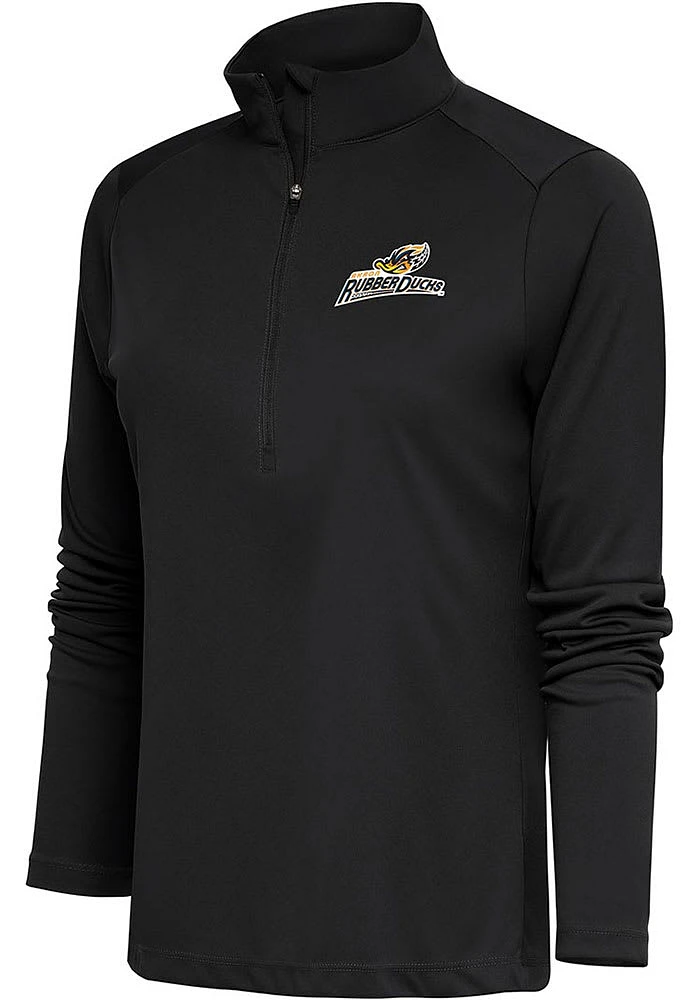 Antigua Akron RubberDucks Womens Grey Tribute Qtr Zip Pullover