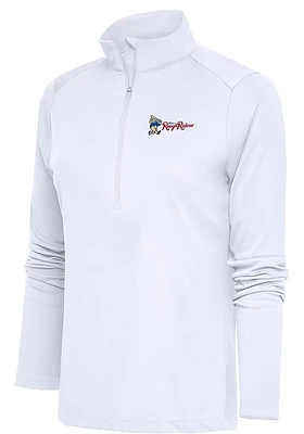 Antigua Frisco Rough Riders Womens White Tribute Qtr Zip Pullover