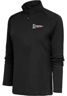 Antigua Frisco Rough Riders Womens Grey Tribute Qtr Zip Pullover