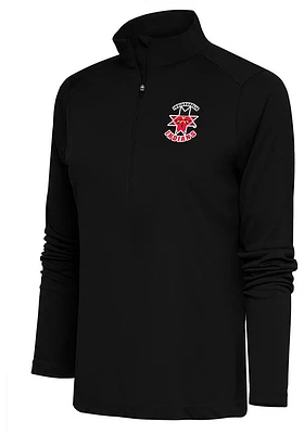 Antigua Indianapolis Indians Womens Black Tribute Qtr Zip Pullover