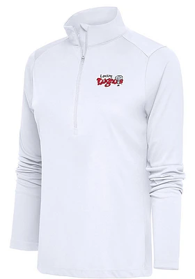 Antigua Lansing Lugnuts Womens White Tribute Qtr Zip Pullover