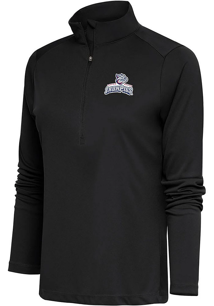 Antigua Lehigh Valley Ironpigs Womens Grey Tribute Qtr Zip Pullover