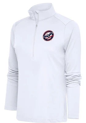 Antigua Louisville Bats Womens White Tribute Qtr Zip Pullover