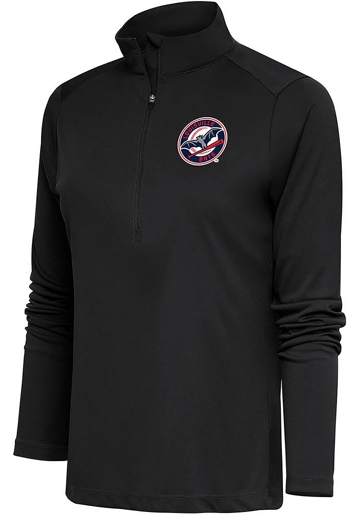 Antigua Louisville Bats Womens Grey Tribute Qtr Zip Pullover