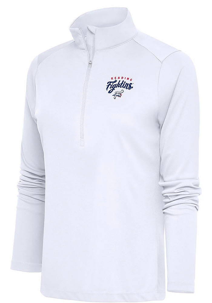 Antigua Reading Fightin Phils Womens Tribute Qtr Zip Pullover